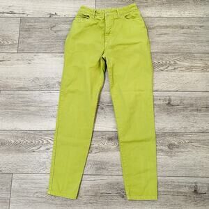 Vtg 80’s Bongo Jeans High Waisted Tapered Women Size 13 Grunge Neon Lime Usa